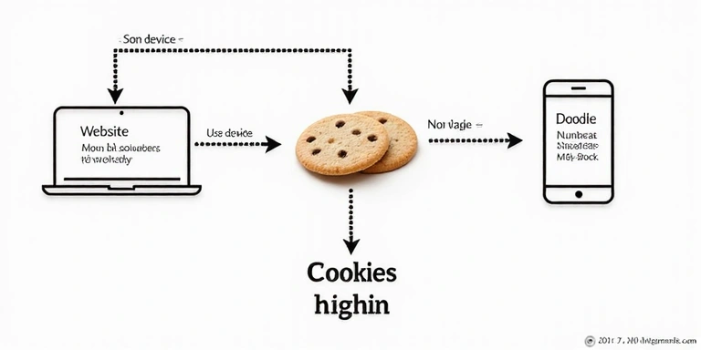 Diagram showing cookie usage flow