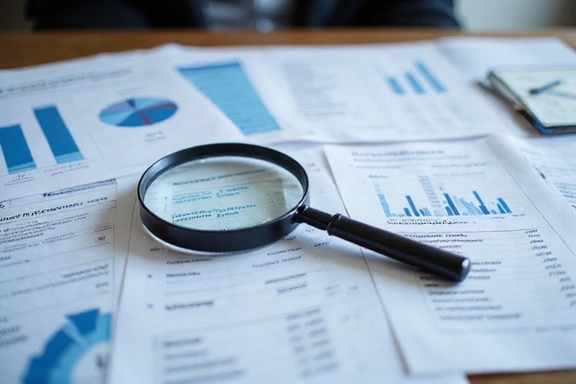 Financial charts and documents for due diligence